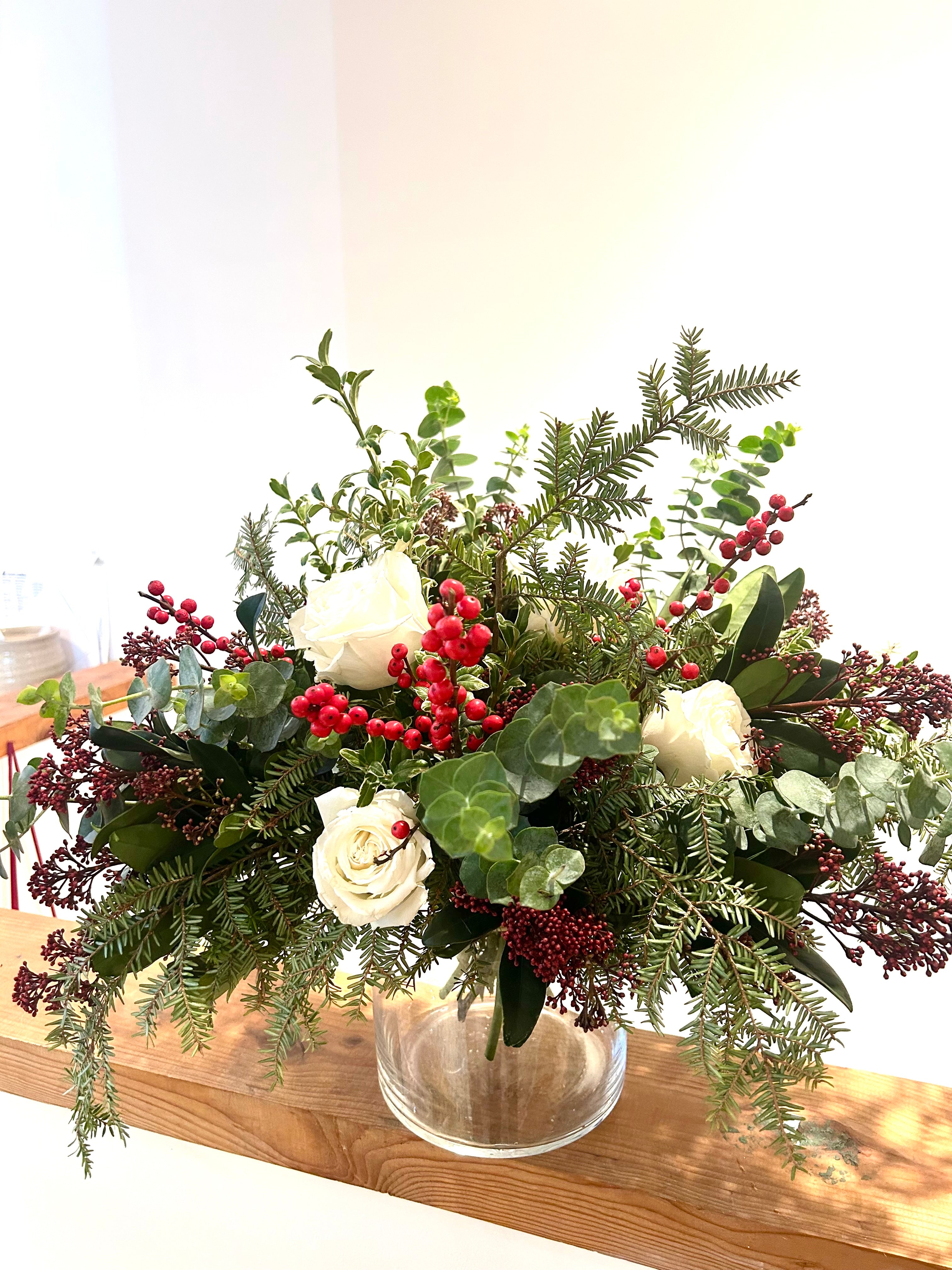 Bouquet roses de Noël